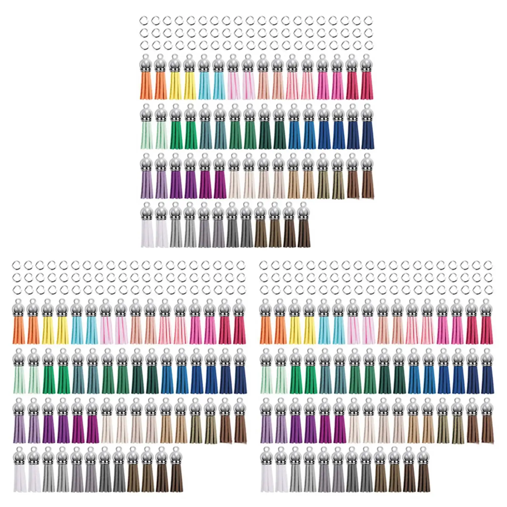 A19F-360Pcs المفاتيح شرابات عدة الجلود شرابة السحر و الانتقال خواتم لصنع المجوهرات المفاتيح والأساور والحرف اليدوية