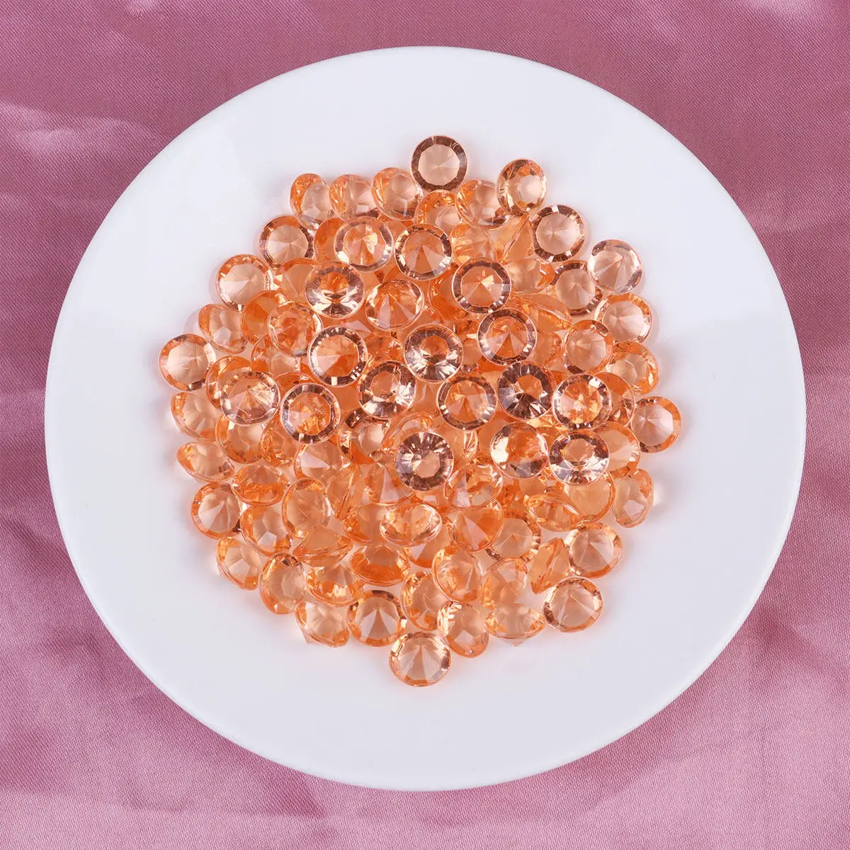 3000Pcs Rose Gold Acrylic Diamonds Tip Multi-Angled Cut Realistic Shining Table Scatter Wedding Party Vase Filler DIY Craft