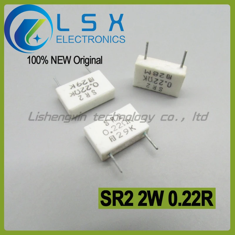 20pcs SR2 2WR22K 2W 0.22R 220mR Cement Resistance Vertical Frequency Divided Ceramic Resistance