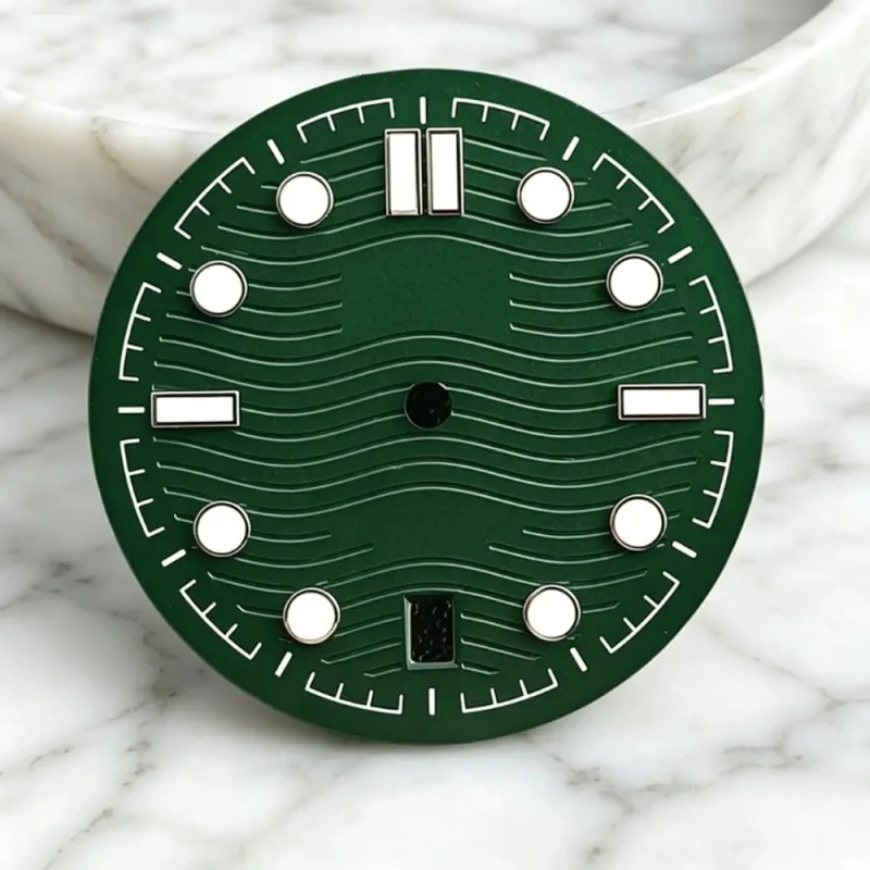 31mm Blue Seamaster  sterile Watch Dial C3 lumiouns Suitable for 6 O'clock NH35 Automatic Mechanical Movement Assembly Watch