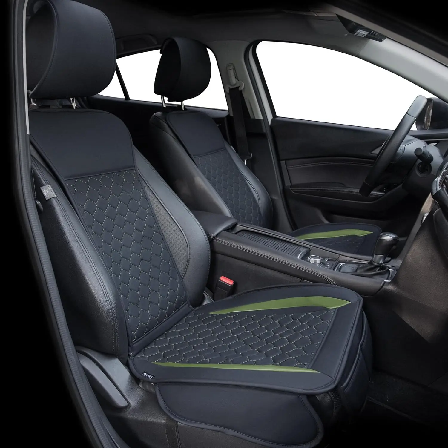 

2PCs Front Car Seat Covers Leather Car Seat Protector Universal fit for Most Cars SUVs and Trucks Water Proof Seat Protector Bla