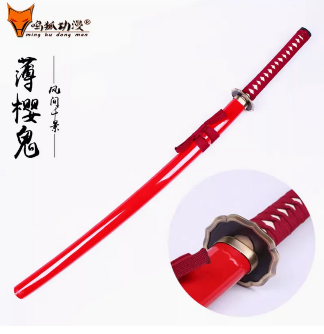 104cm Hakuouki Kaze Chikage Katana Sword Painted Log Wood Blade Fit Exercise Training Cosplay Weapon Props Unsharp