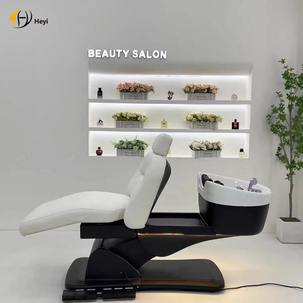High-end Electric Massage Shampoo Bed Adjustable Japanese Head Spa Bed Equipment Of Rotate Shampoo Chair