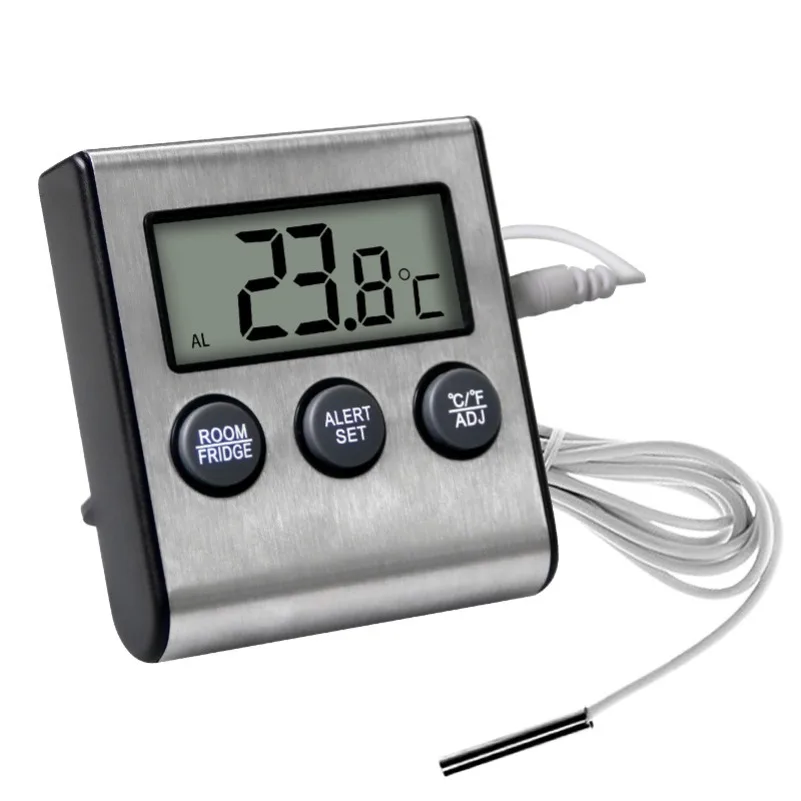 Digital refrigerator thermometer with wire magnetic attraction overheating household kitchen refrigerated frozen