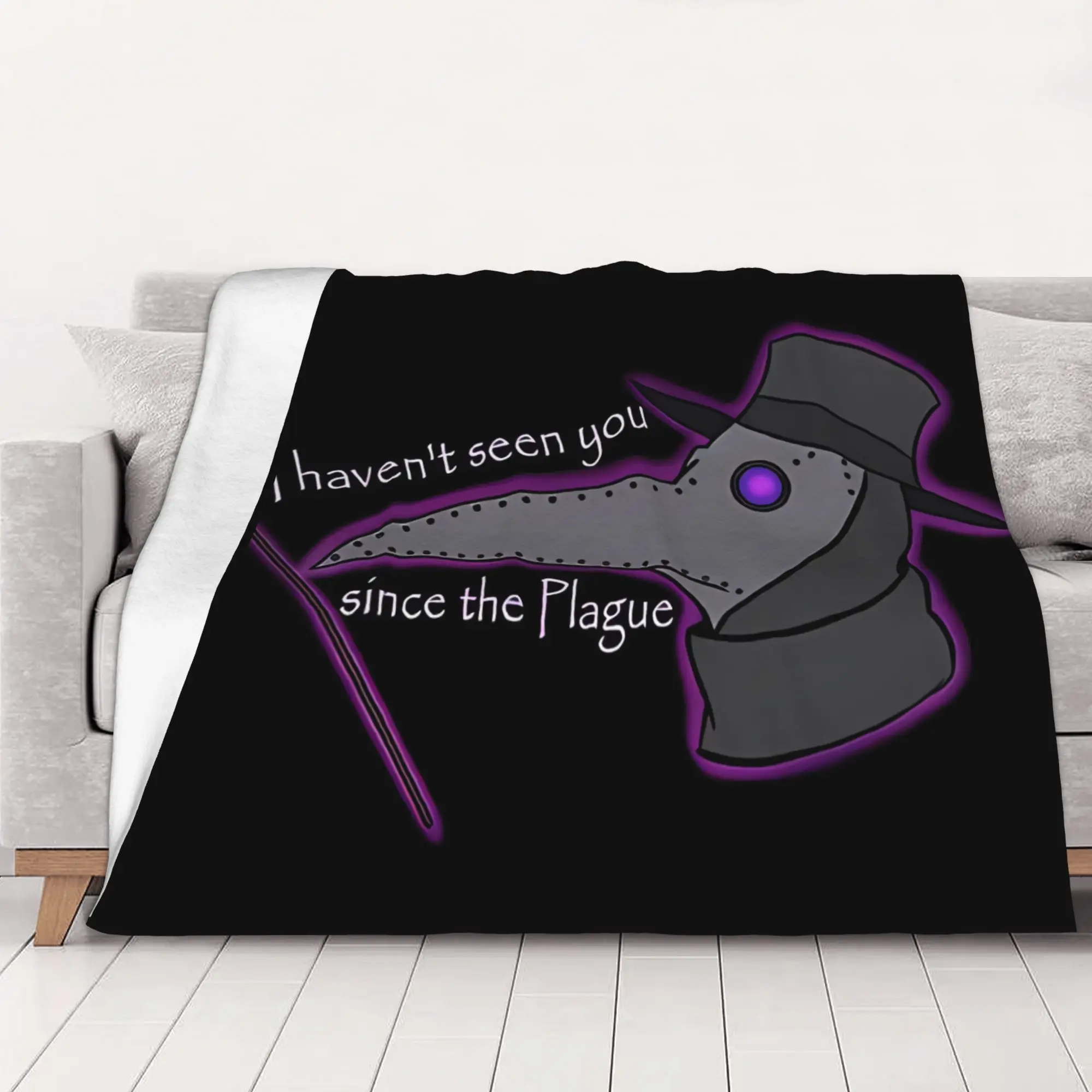 1PC home Cutecore Seen You Since The Plague Plague Doctor Blanket Super Cosy Plush Home Living Room Sofa halloween