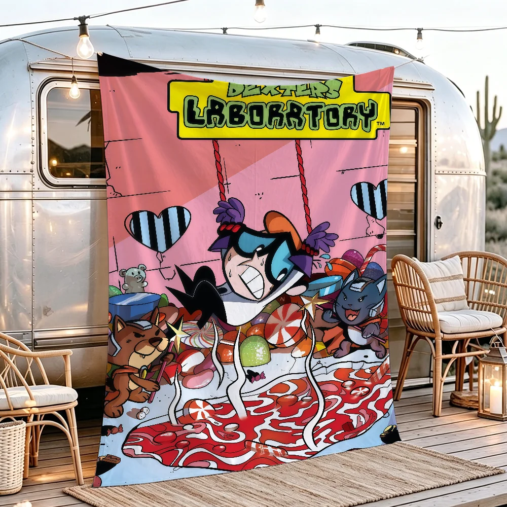 Cartoon D-Dexter's L-Laboratory Flag Tapestry Outdoor Party Bedroom Living Room Dormitory Decorative Themed Wall Hanging Banner
