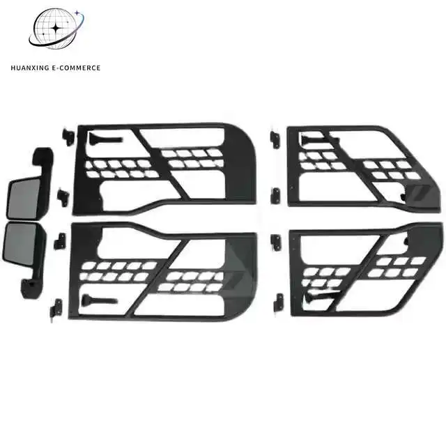 Vehicle Steel Custom logo Half Door Square Lattice Holes Style with Side Mirror For Jeep wrangler JL JK 2/4 Doors Customization