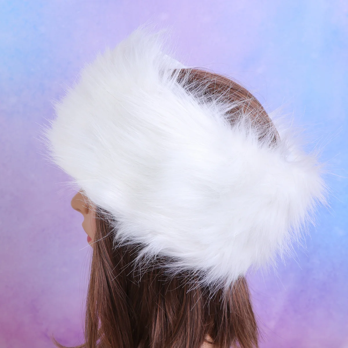 

Fox Headband Imitated Soft Warm Winter Cap For Women One Size White Hair Accessory Headband Yoga Headwear