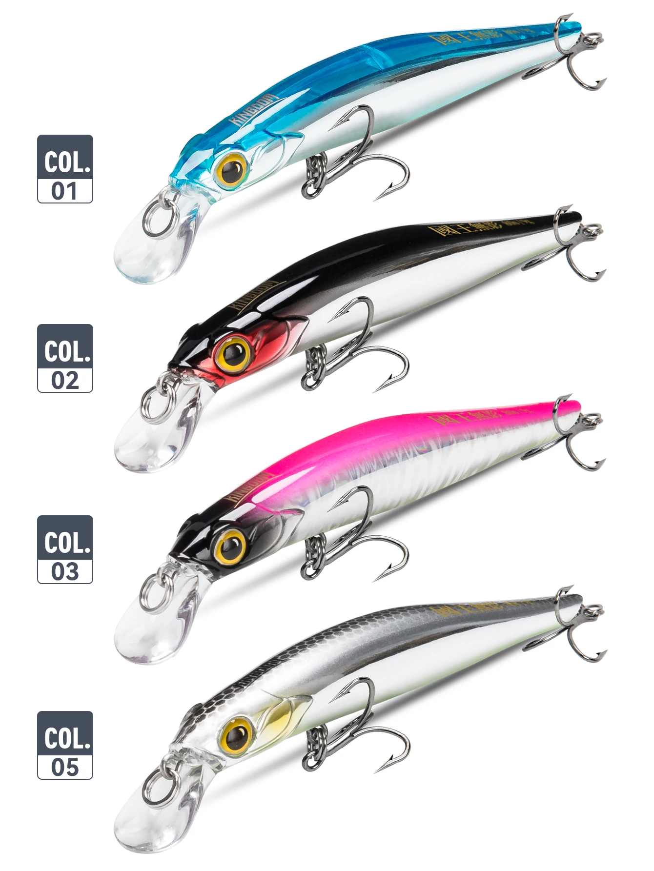 Kingdom Sinking Minnow Angelköder 60 mm 80 mm 95 mm 105 mm künstliche harte Köder Wobbler Seebarsch Wobbler Angelgeräte – Detail 15