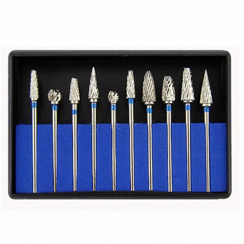 10pcs/box Tungsten Steel Dental Carbide Burs Lab Burrs Tooth Drill Dental Lab Materials