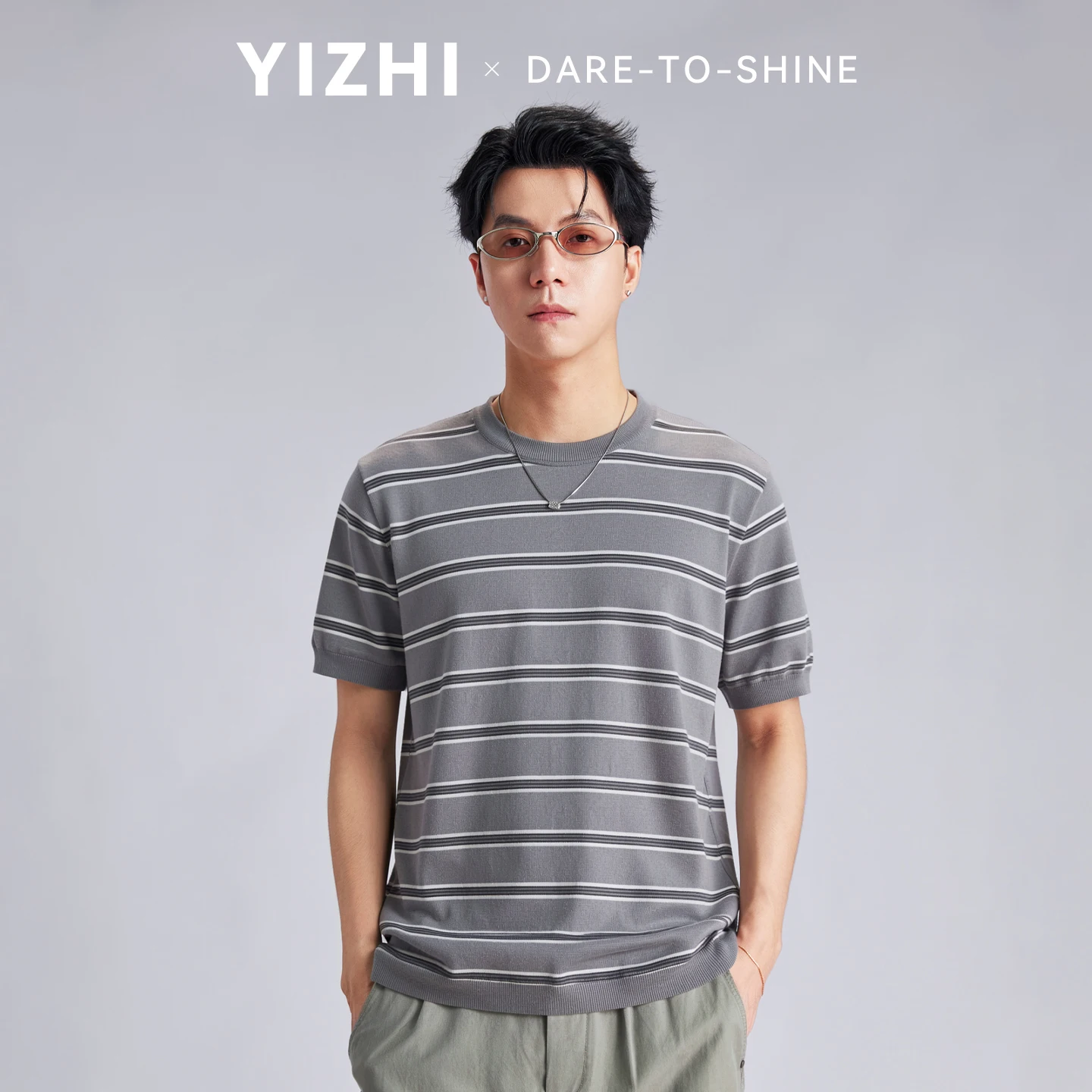 Men Old Money Style Color Block Striped Knit Crew Neck T-shirts 2026 Summer Loose Breathable Versatile Casual Short Sleeve Tops