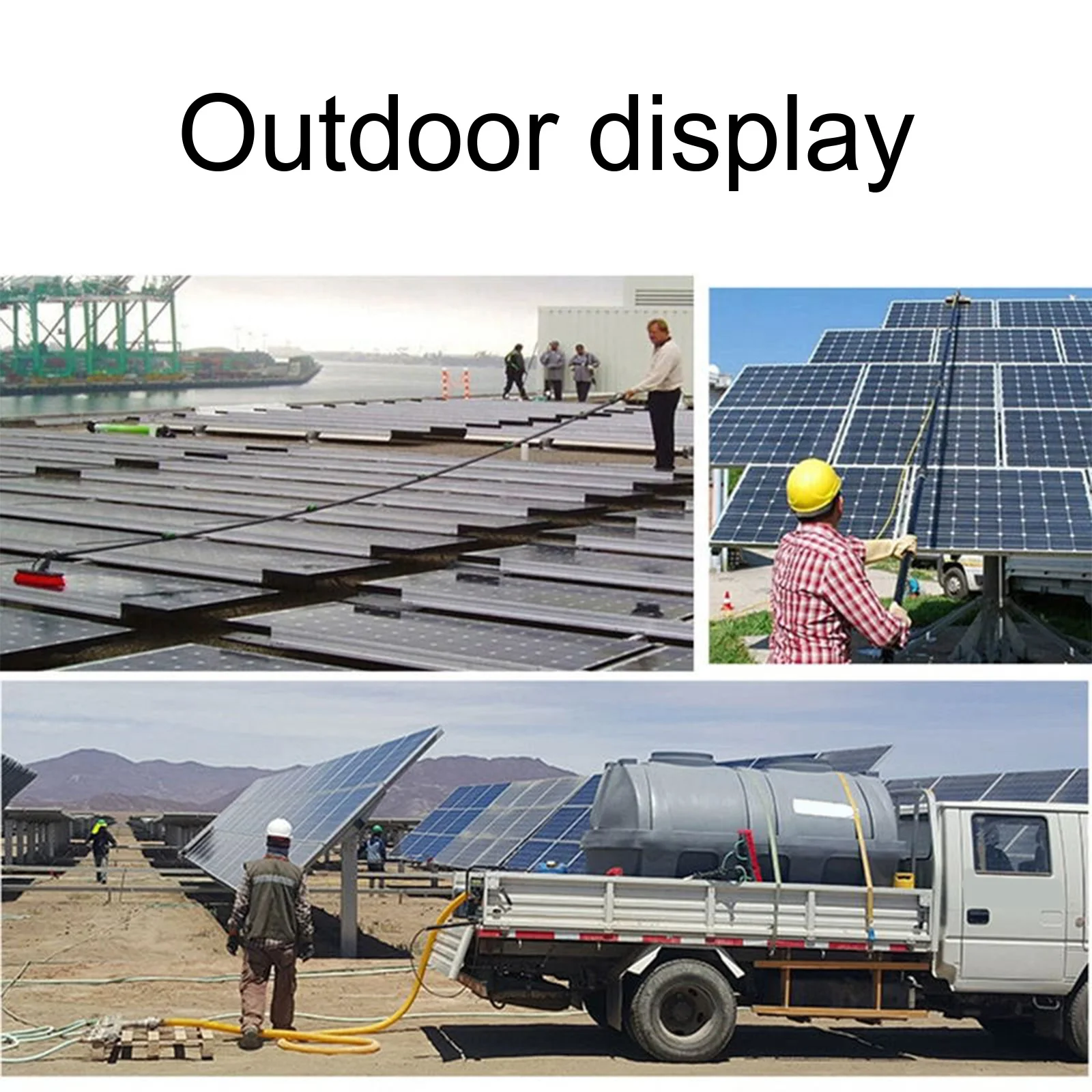 

11pcs Solar Panel Cleaning Brush and Squeegee Stainless Steel Solar Panel Roof Glass Cleaner Tool Easy To Use