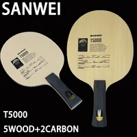Raqueta de tenis de mesa Original Sanwei T5000 5 madera y 2 carbono raqueta de Ping Pong ofensiva profesional para adolescentes arco de ataque rápido