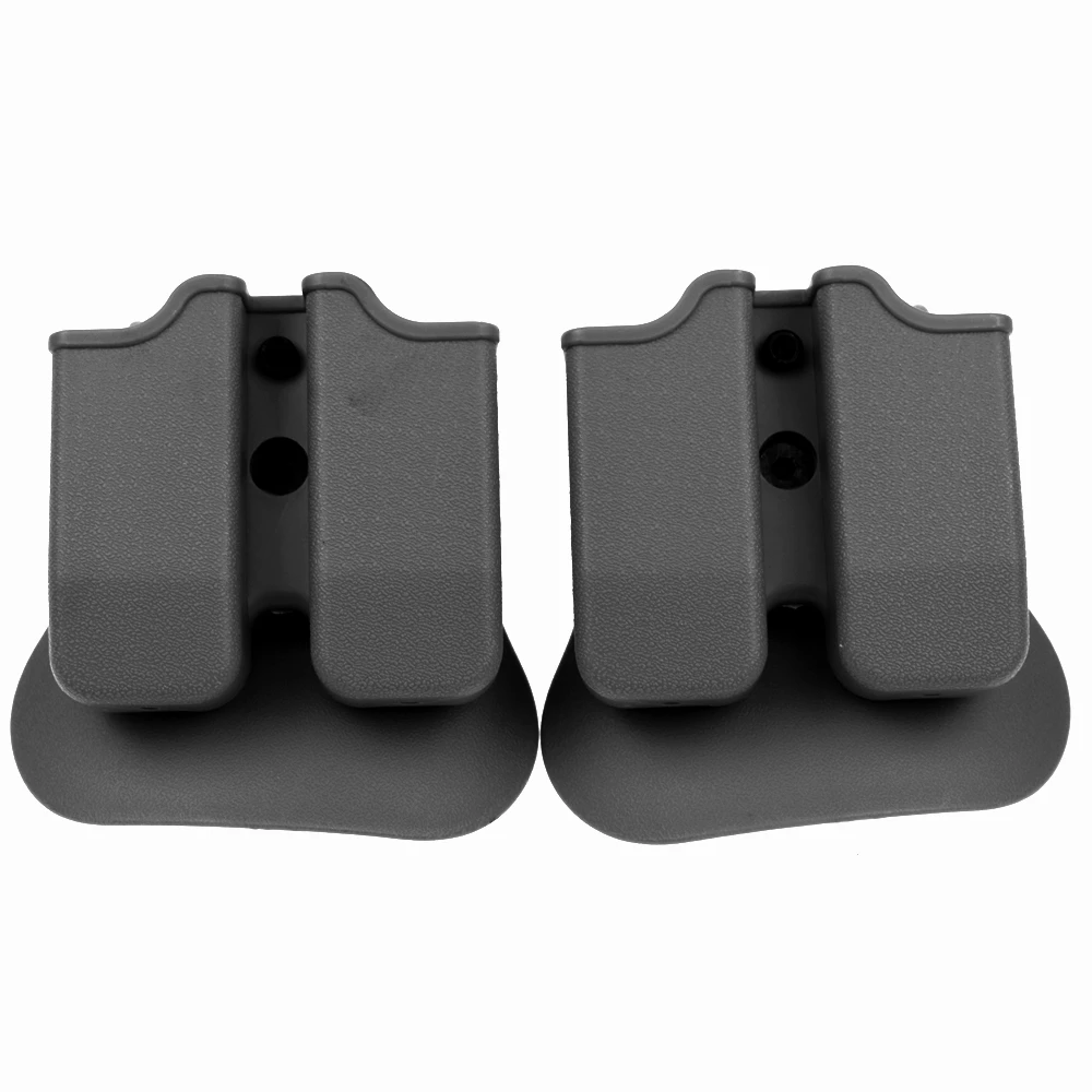 Double Pistol Mag Magazine Pouch Case Glock 1911 Makarov Beretta 92Fs Tactical Belt Mag Holder 9mm .45 Hunting Accessory