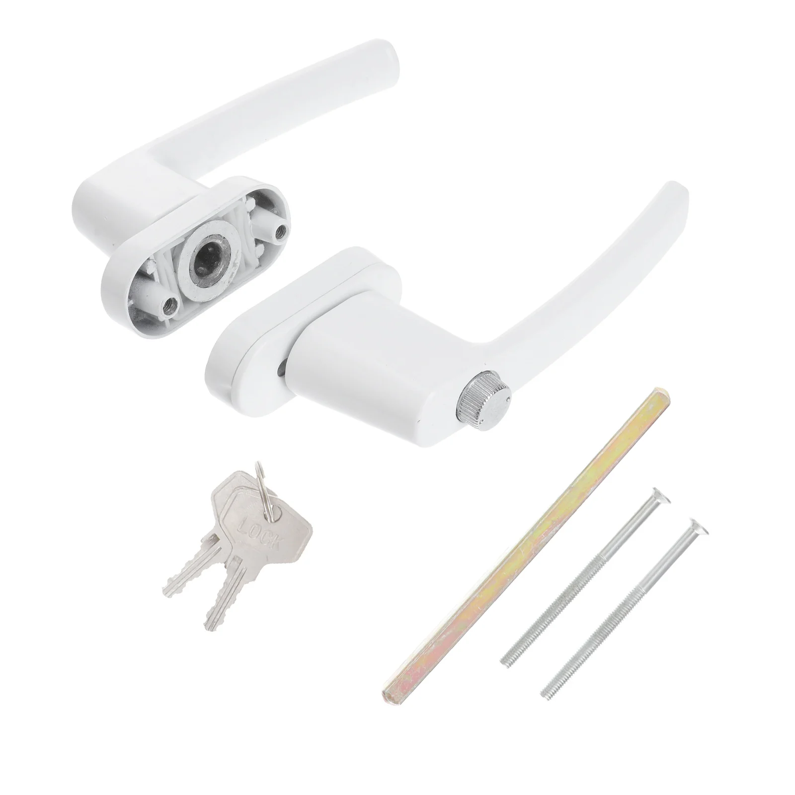 Two End Lever Zinc Alloy Thickened Solid Crank Handle Keys Door Window Security Lock Easy Install Sturdy Structure Indoor