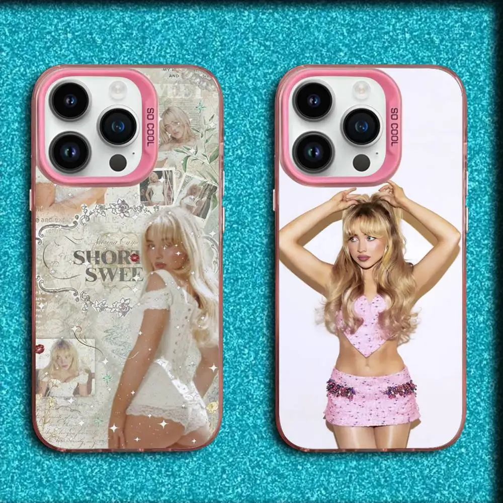 

Singer S-Sabrina Carpenter Phone Case For iPhone 16,15,14,13,12,11,Mini,Pro,E,SE4,MAX Pink Candy Matte Shockproof Cover