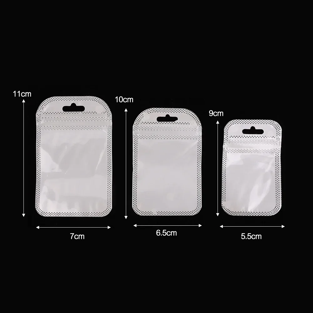 50Pcs Transparent Self Sealing Bags Resealable Pouch Jewelry Packaging Storage Earrings Rings Necklace Display Plastic Bag