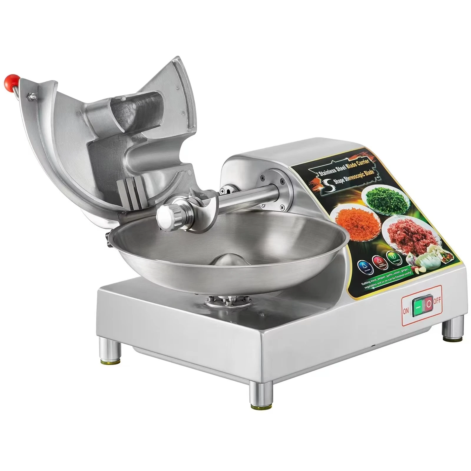 قاطعة وعاء اللحوم التجارية سعة 10 لتر بقدرة 400 وات - خلاط كهربائي، مطحنة - محضر طعام متعدد الوظائف عالي التحمل