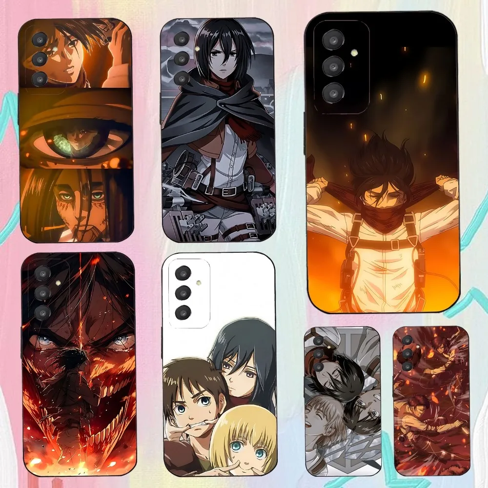 Mikasa Ackerman And Eren Yeager Phone Case For Samsung Galaxy A52 A12 A51 S21 Edge S22ULTRA S23 S20LITE Plus Ultra Black Cover