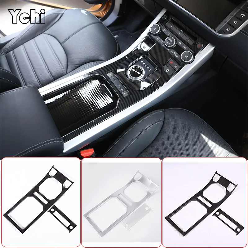 For Land Rover Range Rover Evoque 2011-19 ABS Chrome/Carbon Fiber Center Control Panel Cover Decorative Sticker Car Accessories