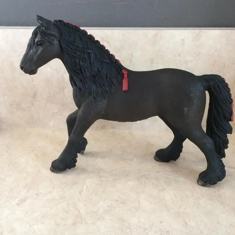 55inch Horse Model Club Frisian Mare Toy Action Figure PVC Hand Painted Black Horses Toys For Children