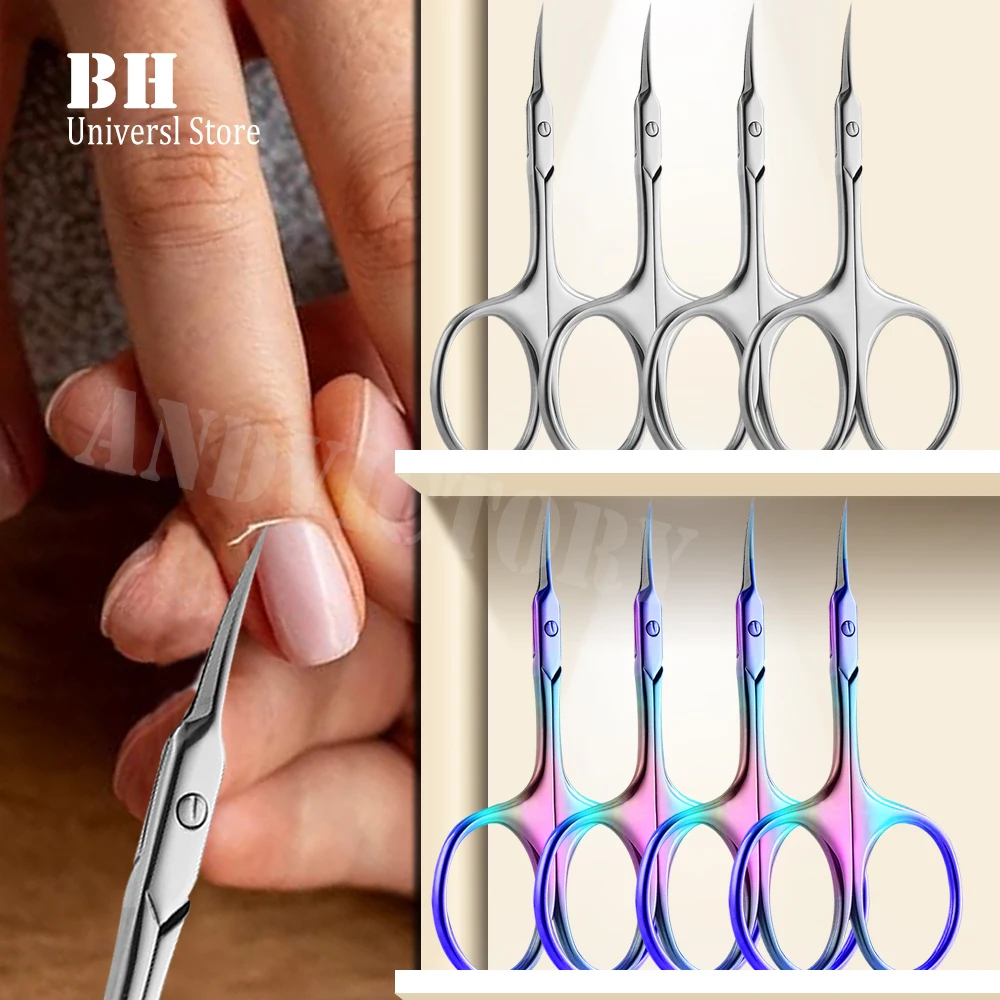 

2/4Pcs Russian Cuticle Scissors Nipper Dead Skin Scissors Stainless Steel Manicure Pedicure Tools Nail Trimmer Clipper