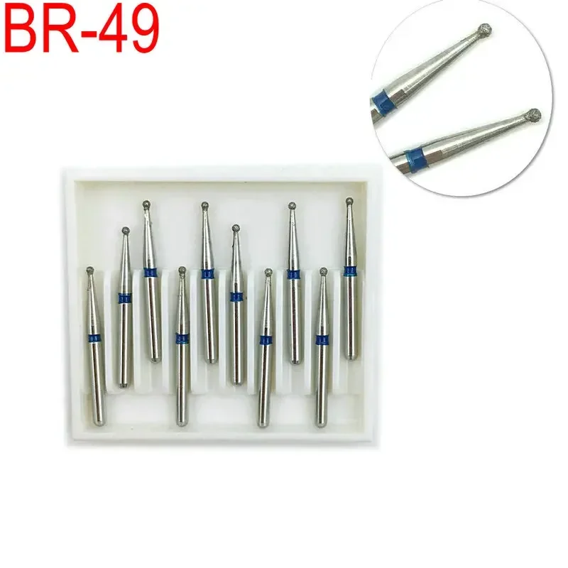 High Quality Dental Diamond Burs Drill Ball Round Type Burs Medium FG 1.6M for Teeth Whitening BR-49