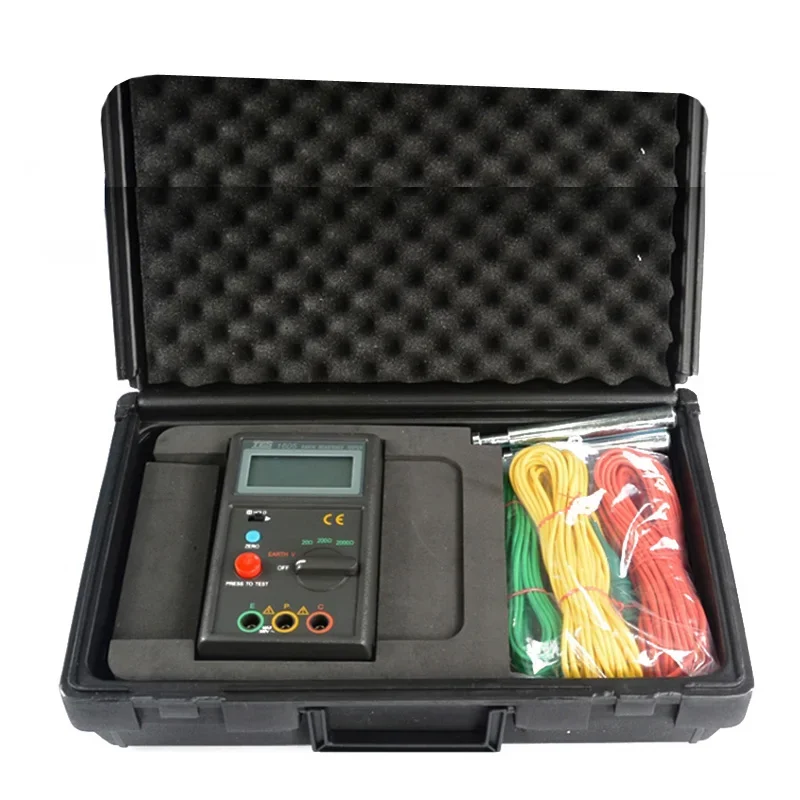 TES-1605 Measuring Earth Voltage Earth Resistance Tester Earth Tester Designed to Meet EN61010-1/EN-61557 Safety Standard