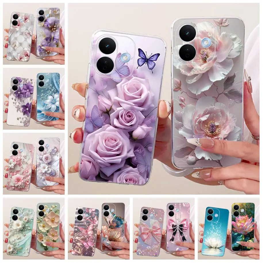 Für Xiaomi Redmi Note 17 2026 Hülle Modische Blumen-Schmetterling Weiche Silikon-Handyhülle Für Redmi Note 17 Pro Note17 Pro Max Coque