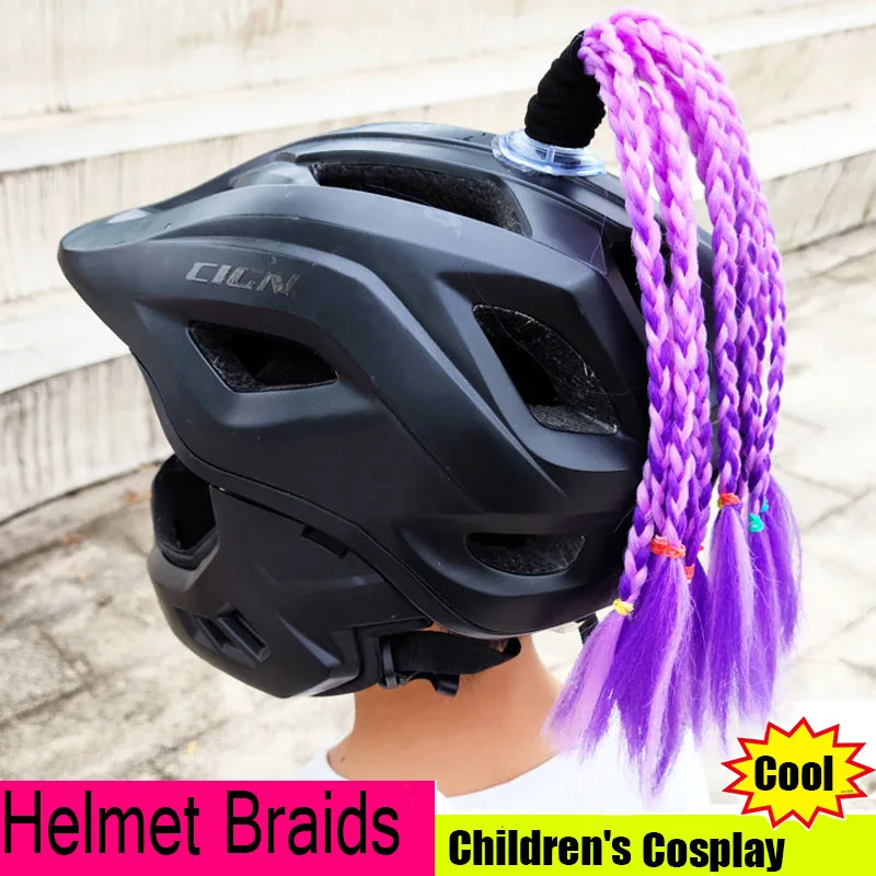 

Motorcycle Electric Helmet Decoration Braids Kids Balance Car Motorbike Helmet Accessorie Suction Cup Paste Cosplay Auto Styling