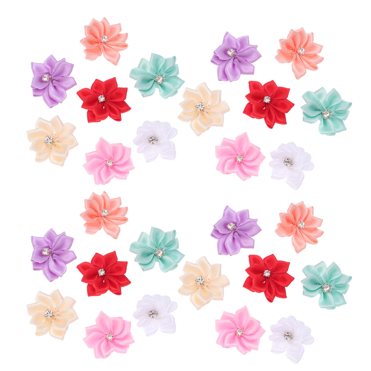 

40pcs Decorative Flowers Headbands Baby Headwear Flower Shape Soft Comfortable Polyester Material Gifts
