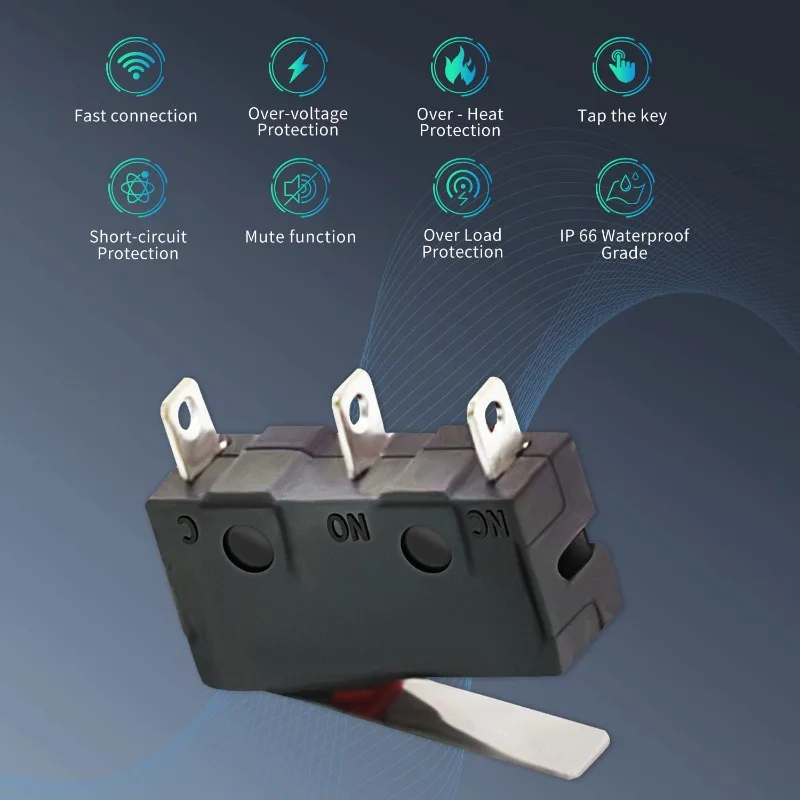 30Pcs Black SPDT Micro Limit Switch Momentary Hinge Lever Switches with Straight Handle 3P AC250V 5A 1NO 1NC Normally Open Close