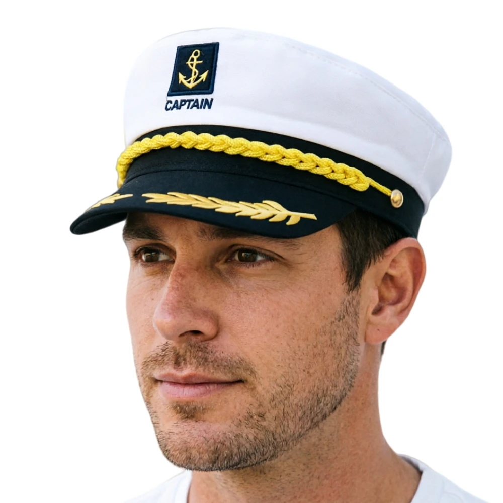 Adult Yacht-Sailor Captain Hat Adjustable Men's and Women's Party Hat Makeup Ball Dressing Event Excellent Stylish Accessories