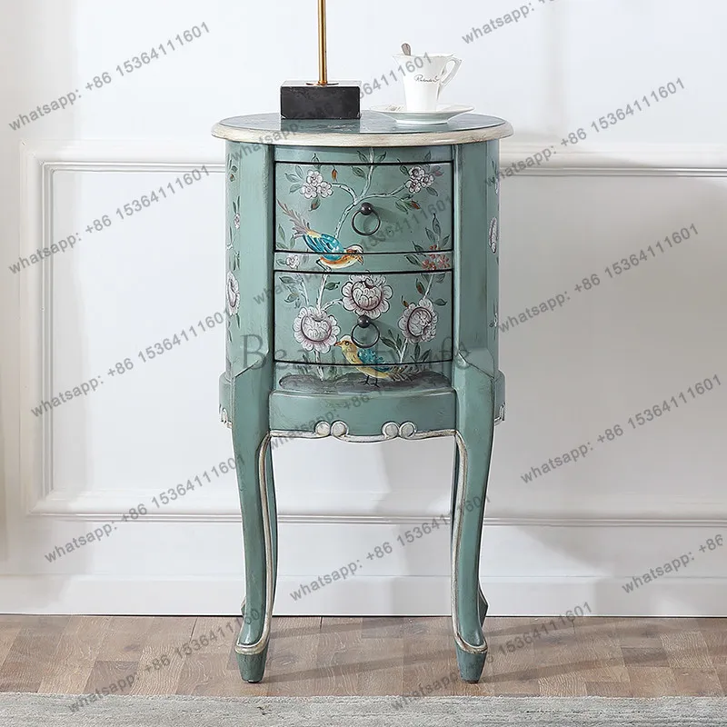 LD American living room storage corner several Mediterranean painted double pumping telephone table