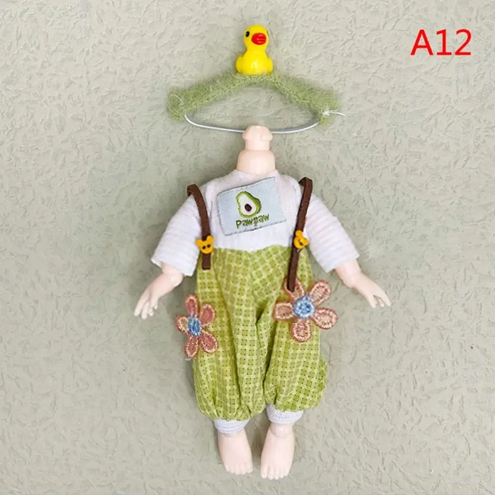 Traje de ropa de muñeca de repuesto, Parche de felpa, cambio de muñeca, falda de vestido de invierno, dibujos animados, 16-17cm, lindo conjunto de ropa