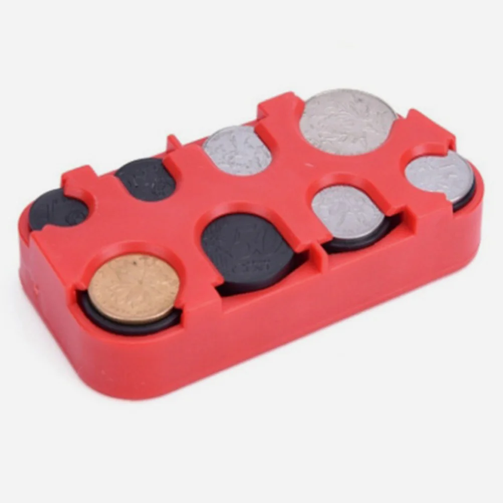 Caja organizadora de almacenamiento de monedas, dispensador de dólares automotriz, soporte de monedas de plástico para coche, 2 uds.