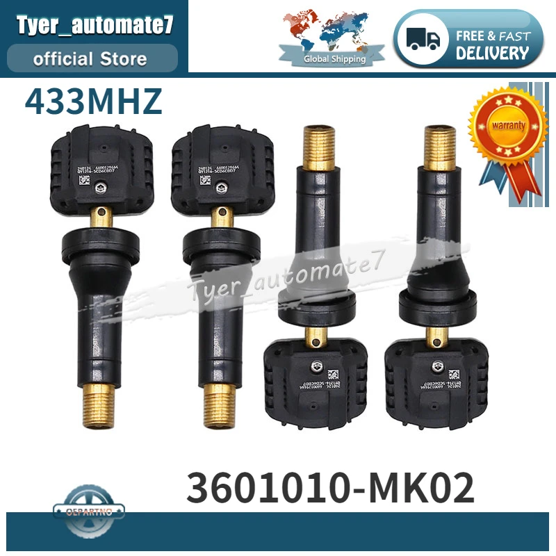 433MHZ TPMS Tire Pressure Monitoring System Sensor 3601010-MK02 For Changan UNI-K iDD DEEPAL SL03 Oushang Z6 iDD CS75 CS55 PLUS