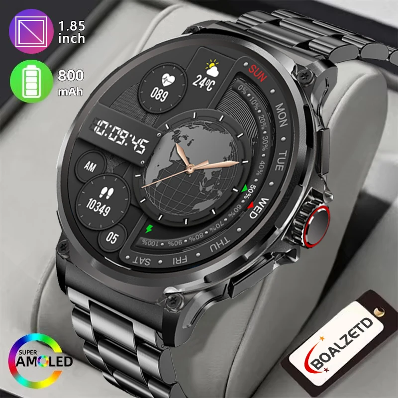 

2025 Новые 1,85-дюймовые Смарт-часы для мужчин Ultra 710 мАч с большой батареей Bluetooth-вызов 400+ Циферблаты Спортивные уличные водонепроницаемые умные часы