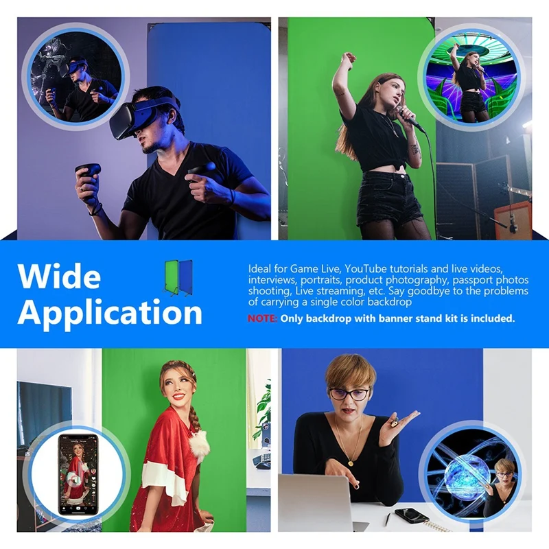 Фон для фотосъемки 2-в-1, тканевый гладкий зеленый, синий, чистый хлопок, хромакей, экран, фотостудия, прямая трансляция