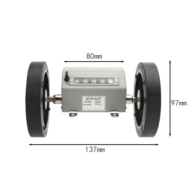 K50 Z96-F Mechanical Meter Counter Length Distance 0-9999.9 Double Rolling Wheel Mechanically Driven Recorder Measuring length