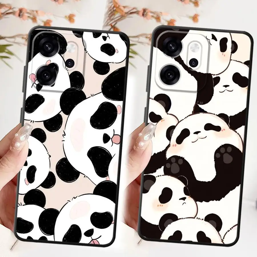 Funda bonita de Panda para Oppo A11 A37 A18 A31 A72 A9 A38 A16 A33 A71 A3 A54 A5 A53 A12 A36 A17 A32 A73 A7 A52 A15 A32