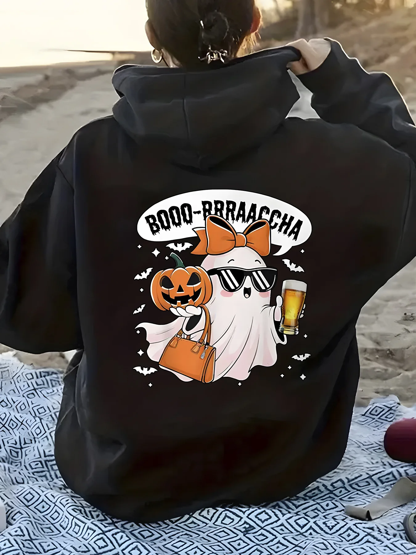 

Halloween Graphic Printing Autumn and Winter Pure Cotton Men's and Women's Hoodies Casual Outdoor Street Sports Training Brand
