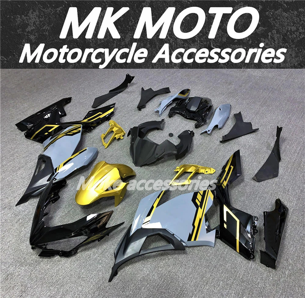 

Moke moto Motorcycle Fairings Kit Fit For Ninja 400 2018 2019 2020 2021 2022 2023 Bodywork Set High Quality Gold/black/gray New