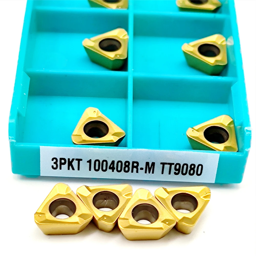 Sisipan Karbida 3PKT150508R 3PKT100408R Sisipan Penggilingan TT9080 Alat Mesin CNC Pemotong 3PKT 150508 100408 R