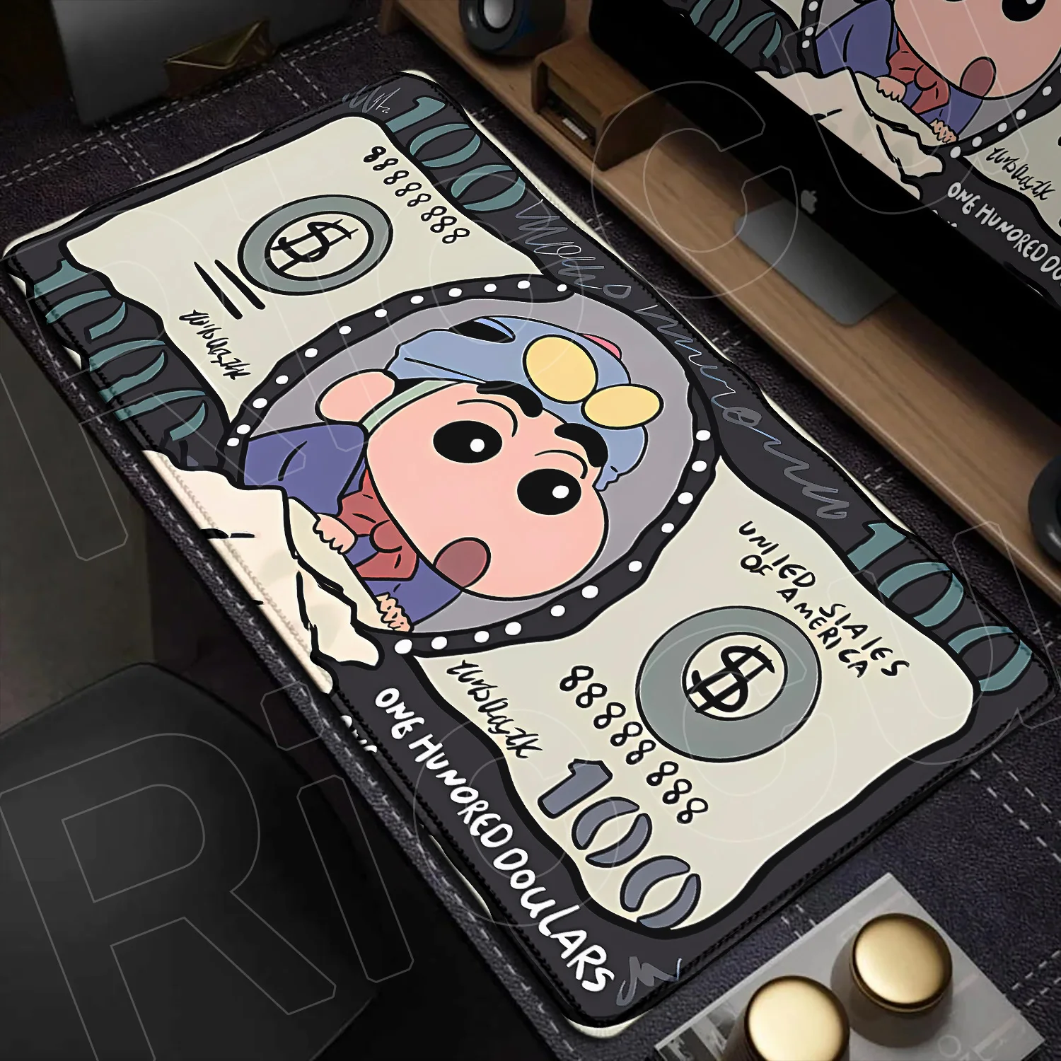 HD Print Pink Cartoon Crayon Shin-chans Mousepad 120x60cm Computer Gamers Stitch Edge Keyboard Table Mat XXXL Non-slip Mouse Pad