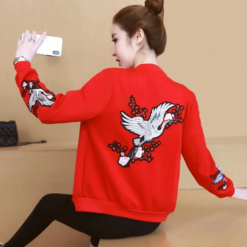 

Women's Short Jacket 2025 Autumn New Korean Style Embroidered Casual Denim Jacket Oversized Baseball Coat Street Fashion