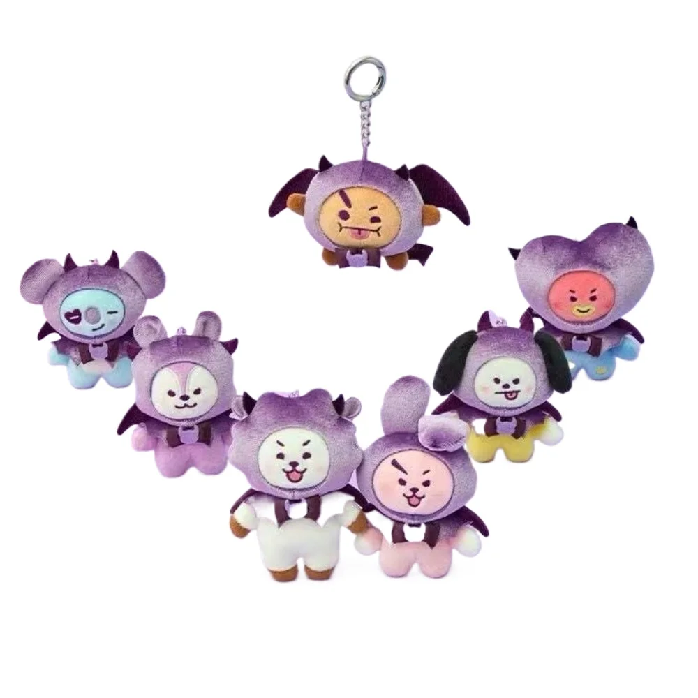 

Kawaii BT21 Demon Series Plush Toy Keychain Pendant Cute Doll Decoration CHIMMY COOKY KOYA TATA Anime Gift Toys