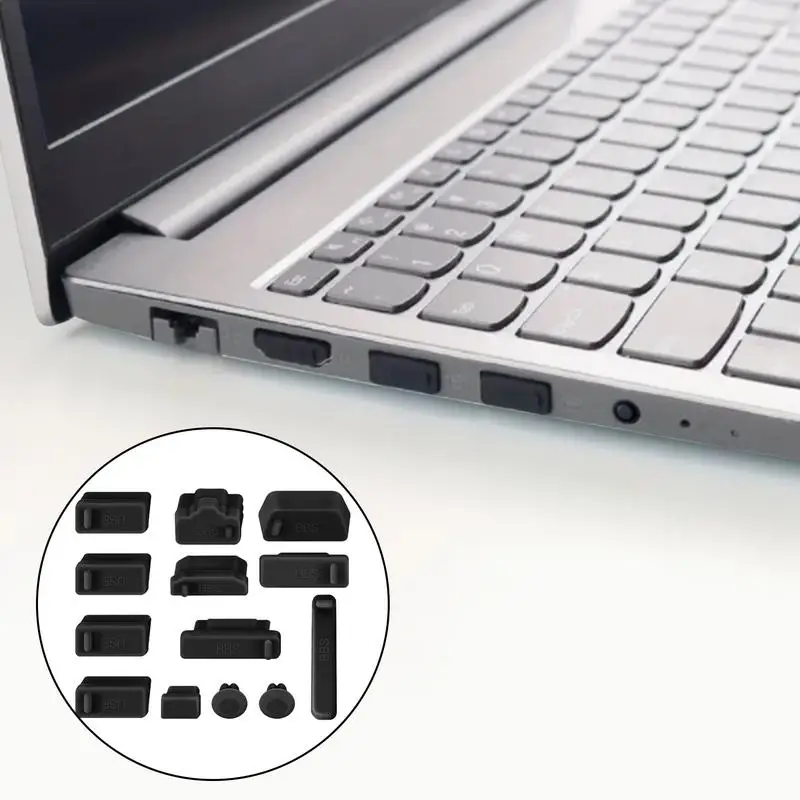 USB Port Cover 13pcs Silicone USB Type C Notebook Dustproof Stopper Laptop Universal Dust Plug Computer Interface Waterproof