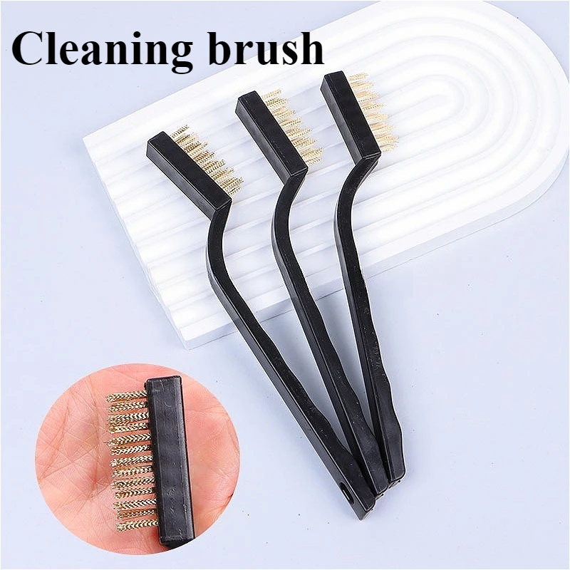 2pcs Industrial Toothbrush Mini Copper Steel Wire Brush Stainless Steel Wire Brush Dirt Hard Cleaning Toothbrush Wire Brushes