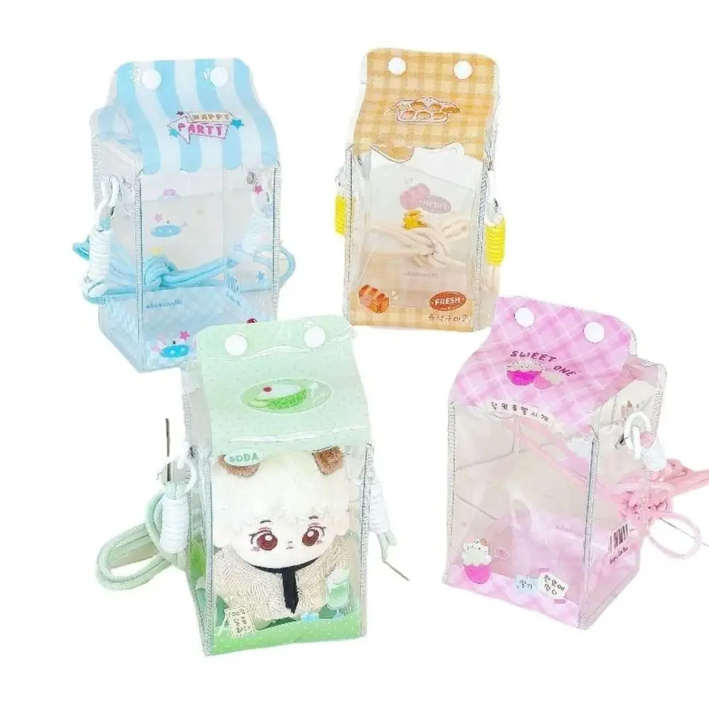

Kawaii милая молочная кукла, сумка для дисплея, прозрачный чехол для переноски куклы через плечо, мультяшная сумка для хранения на молнии, украшение для кукольной сумки